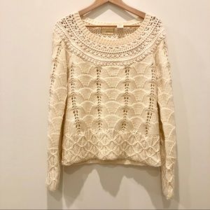 Cream sweater from Anthropologie